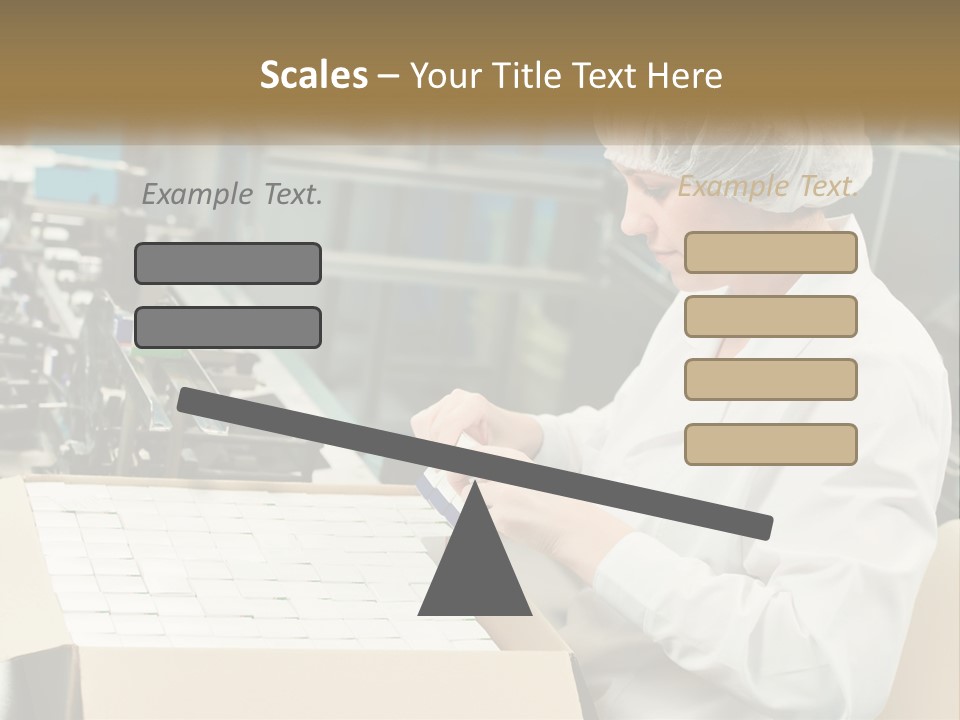 A Woman In A Factory Working On A Machine PowerPoint Template