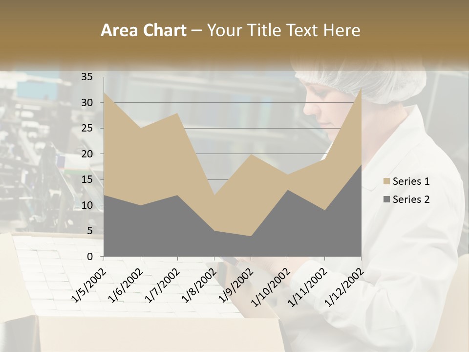 A Woman In A Factory Working On A Machine PowerPoint Template