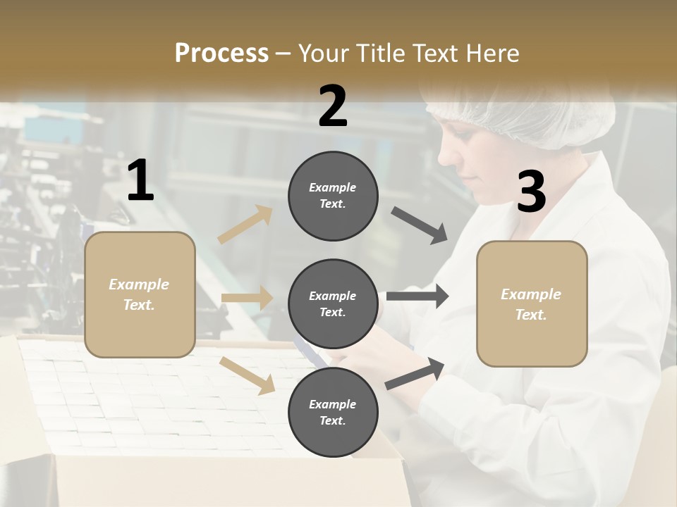 A Woman In A Factory Working On A Machine PowerPoint Template