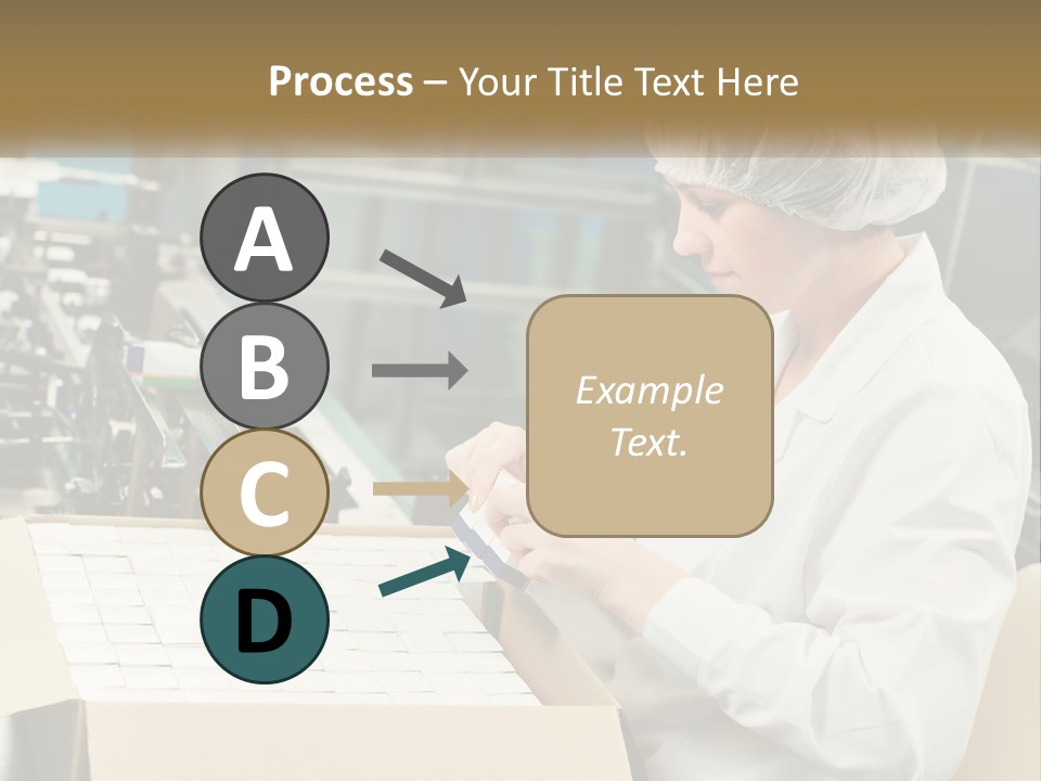 A Woman In A Factory Working On A Machine PowerPoint Template