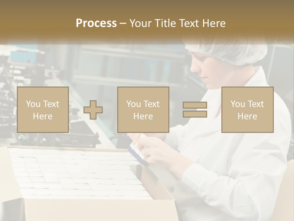 A Woman In A Factory Working On A Machine PowerPoint Template