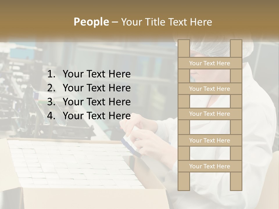 A Woman In A Factory Working On A Machine PowerPoint Template