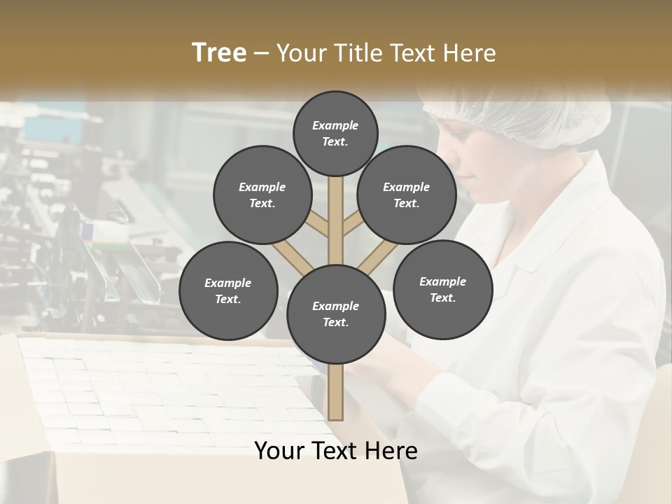 A Woman In A Factory Working On A Machine PowerPoint Template
