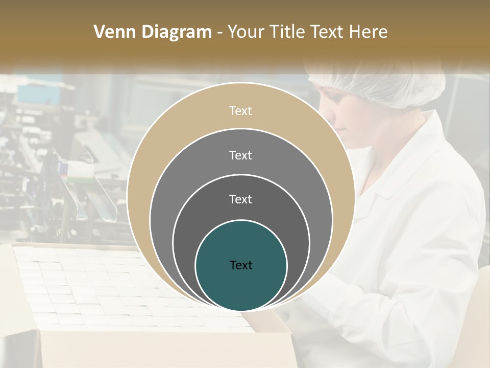 A Woman In A Factory Working On A Machine PowerPoint Template