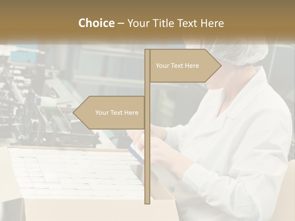 A Woman In A Factory Working On A Machine PowerPoint Template