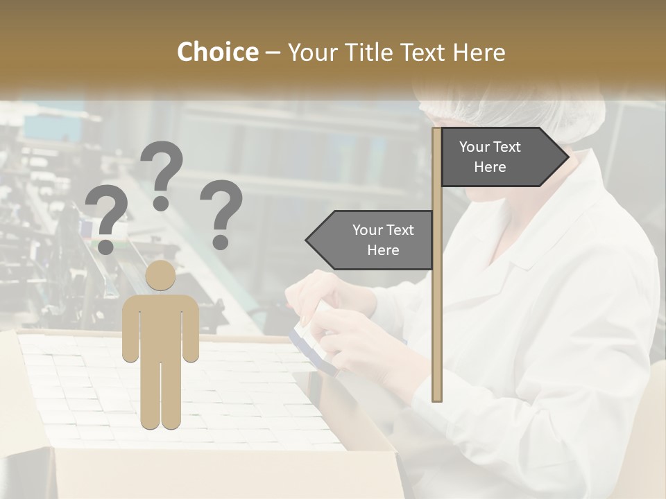 A Woman In A Factory Working On A Machine PowerPoint Template