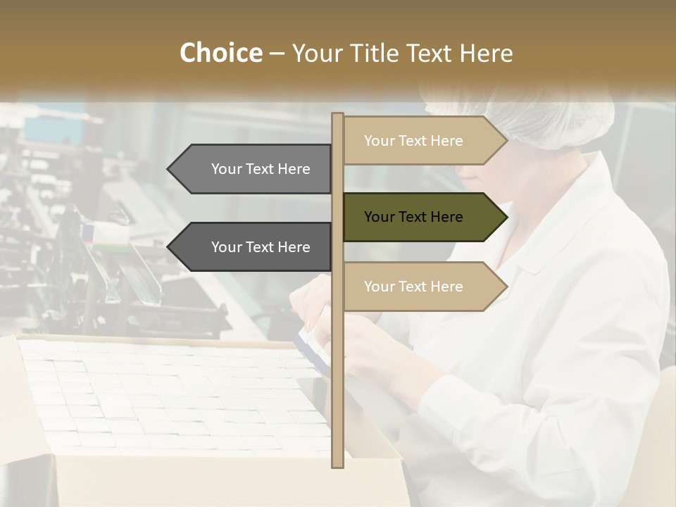 A Woman In A Factory Working On A Machine PowerPoint Template