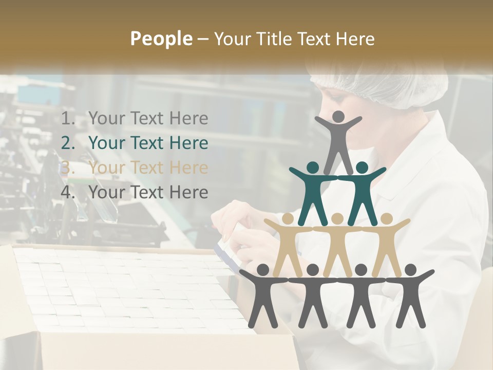 A Woman In A Factory Working On A Machine PowerPoint Template