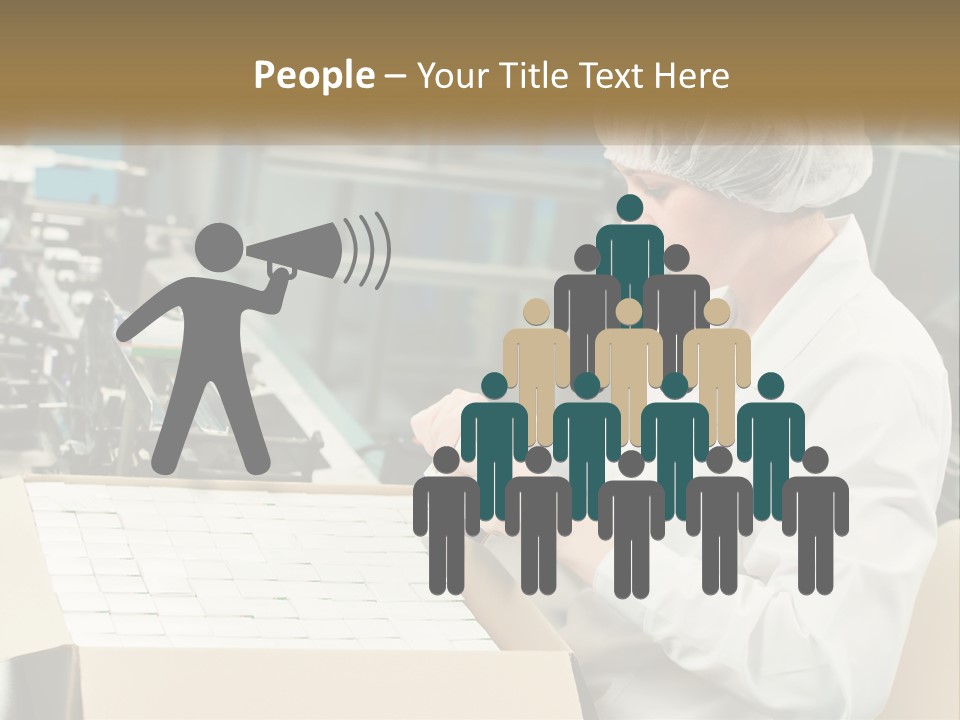 A Woman In A Factory Working On A Machine PowerPoint Template