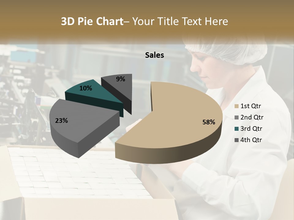 A Woman In A Factory Working On A Machine PowerPoint Template