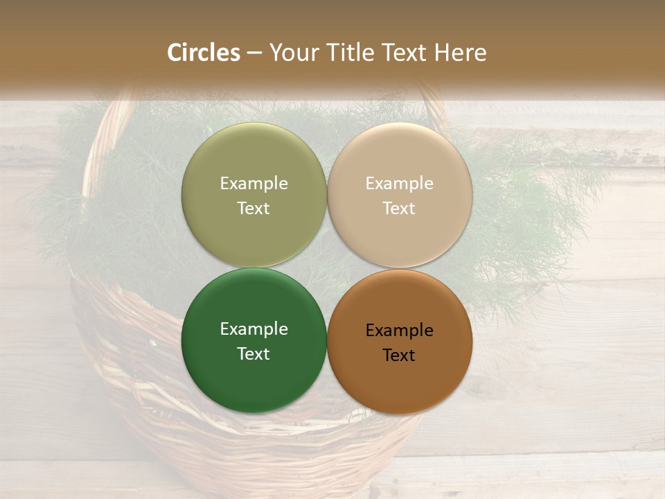A Basket Filled With Green Grass On Top Of A Wooden Floor PowerPoint Template