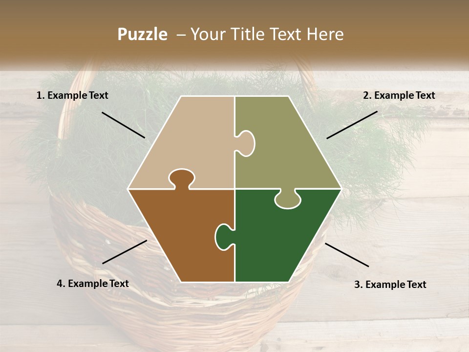 A Basket Filled With Green Grass On Top Of A Wooden Floor PowerPoint Template