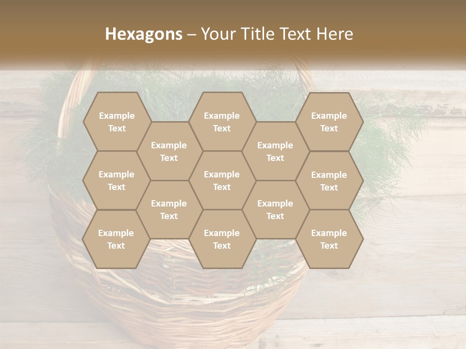 A Basket Filled With Green Grass On Top Of A Wooden Floor PowerPoint Template