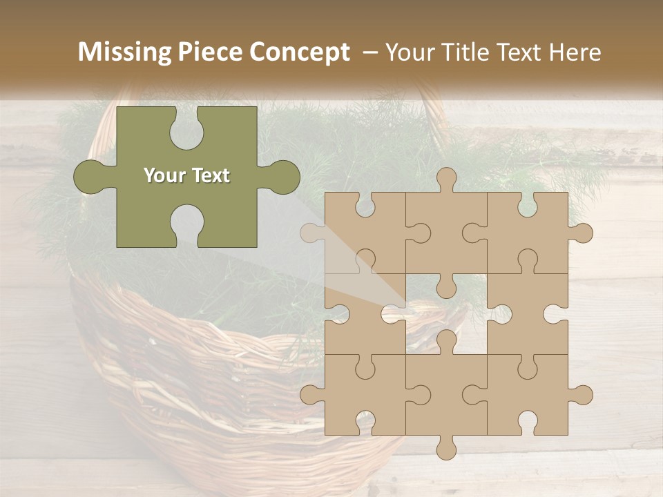 A Basket Filled With Green Grass On Top Of A Wooden Floor PowerPoint Template