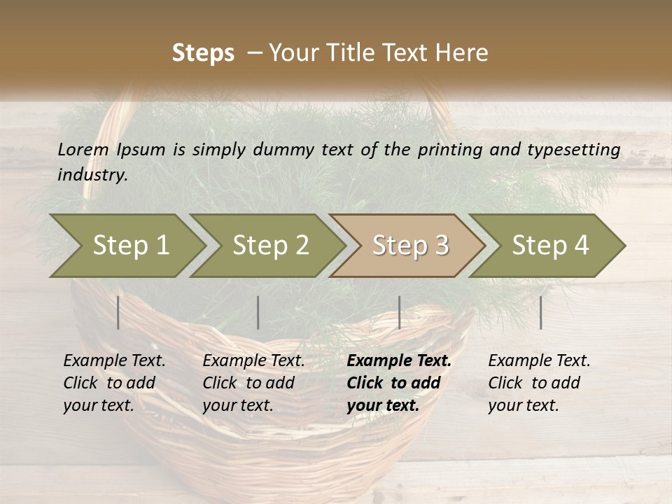 A Basket Filled With Green Grass On Top Of A Wooden Floor PowerPoint Template