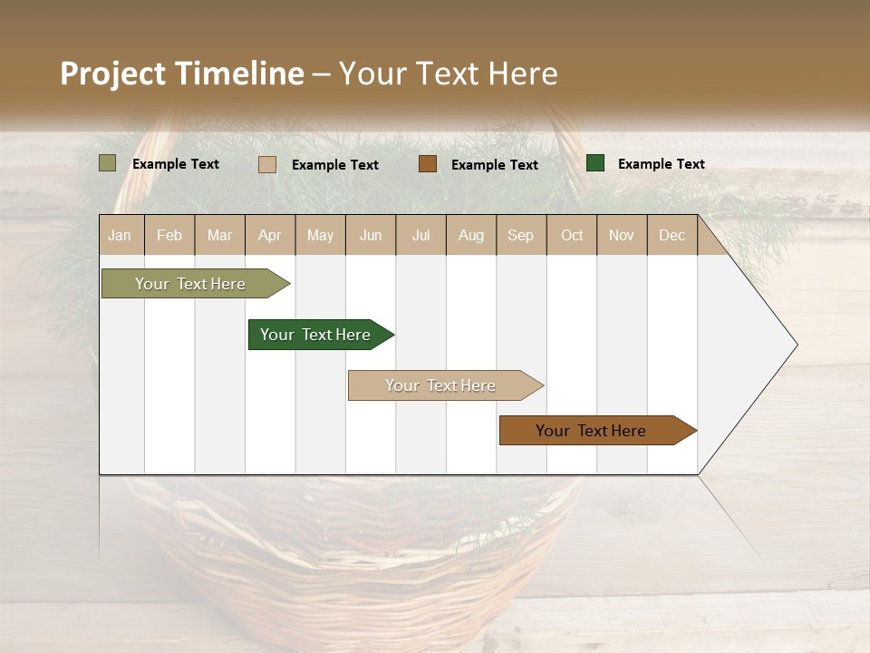 A Basket Filled With Green Grass On Top Of A Wooden Floor PowerPoint Template