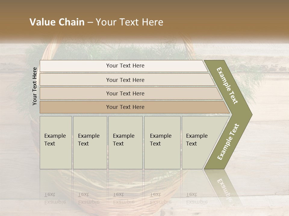 A Basket Filled With Green Grass On Top Of A Wooden Floor PowerPoint Template