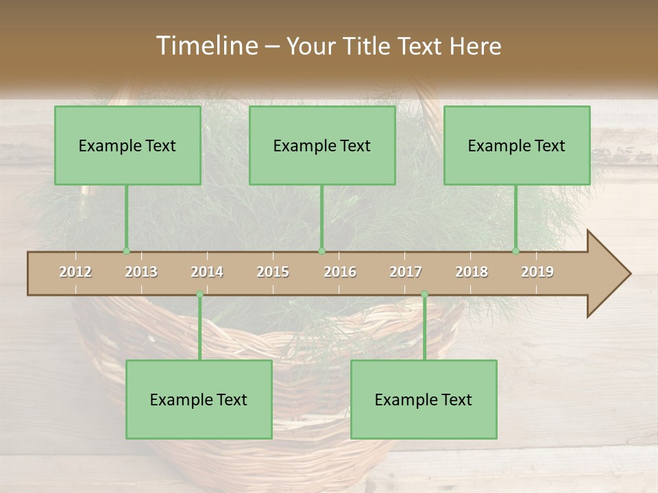A Basket Filled With Green Grass On Top Of A Wooden Floor PowerPoint Template