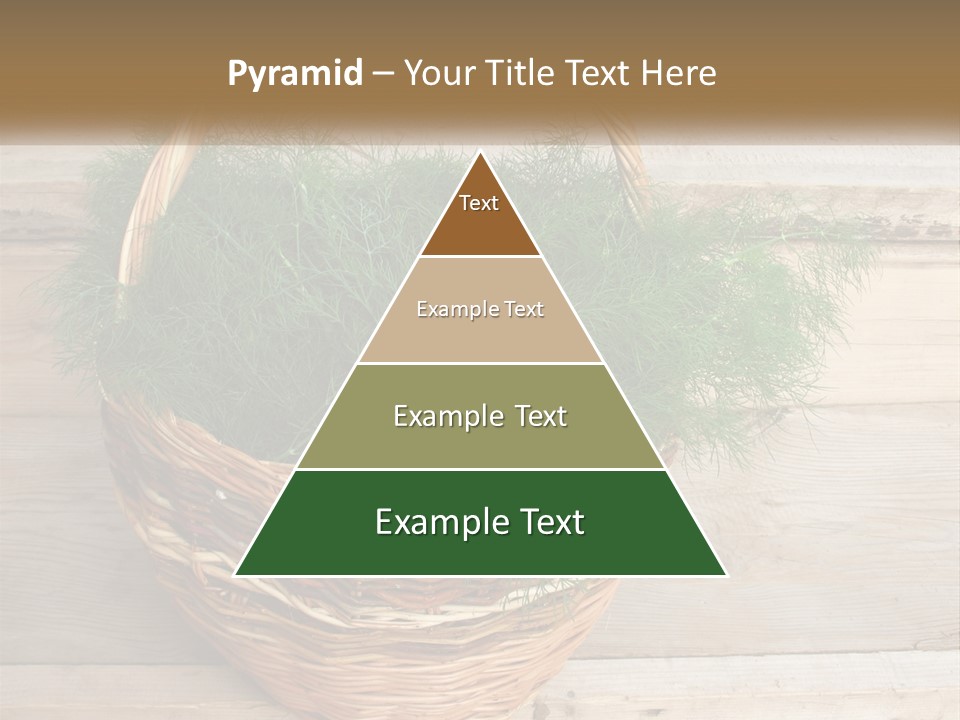 A Basket Filled With Green Grass On Top Of A Wooden Floor PowerPoint Template