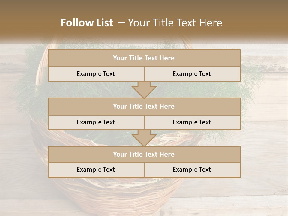 A Basket Filled With Green Grass On Top Of A Wooden Floor PowerPoint Template