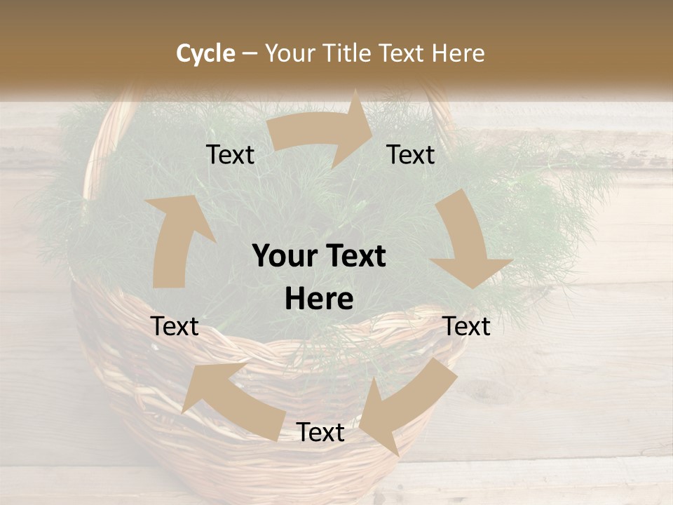 A Basket Filled With Green Grass On Top Of A Wooden Floor PowerPoint Template
