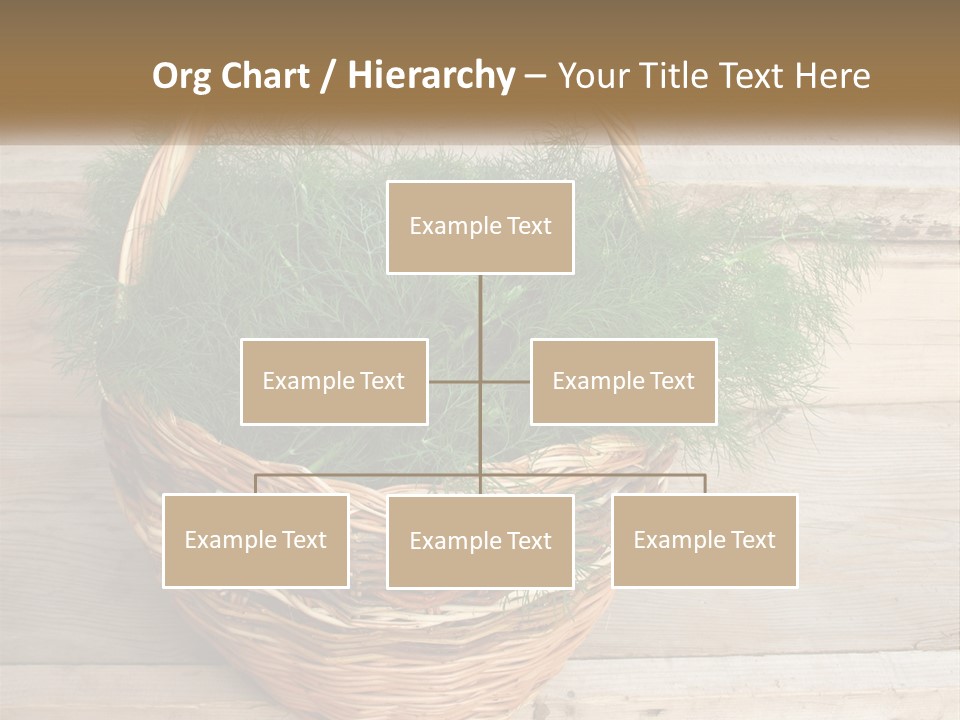 A Basket Filled With Green Grass On Top Of A Wooden Floor PowerPoint Template