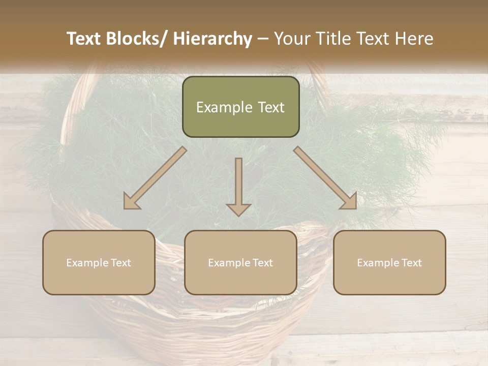 A Basket Filled With Green Grass On Top Of A Wooden Floor PowerPoint Template