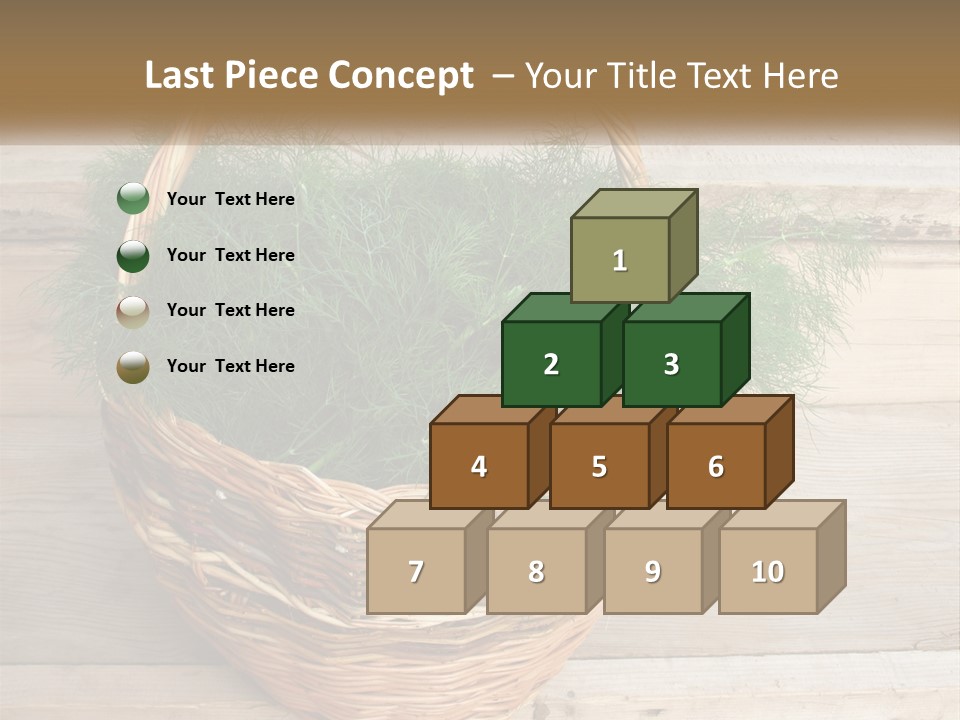 A Basket Filled With Green Grass On Top Of A Wooden Floor PowerPoint Template