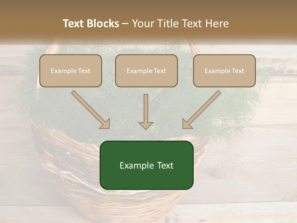 A Basket Filled With Green Grass On Top Of A Wooden Floor PowerPoint Template