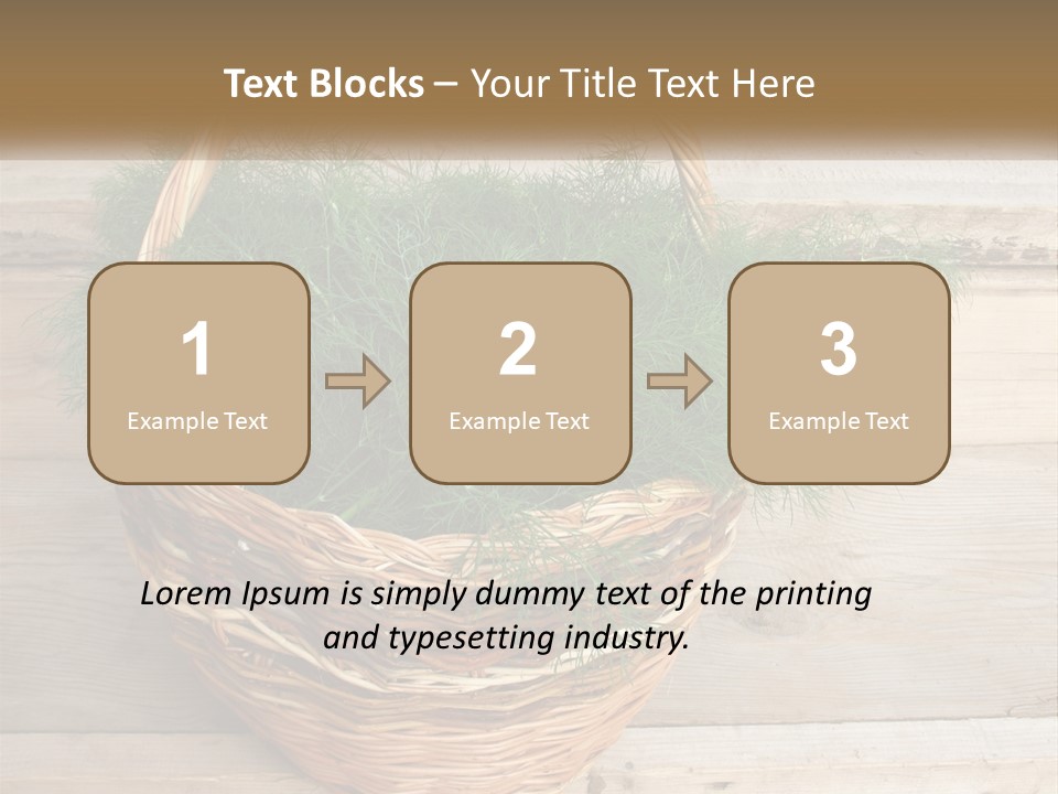 A Basket Filled With Green Grass On Top Of A Wooden Floor PowerPoint Template