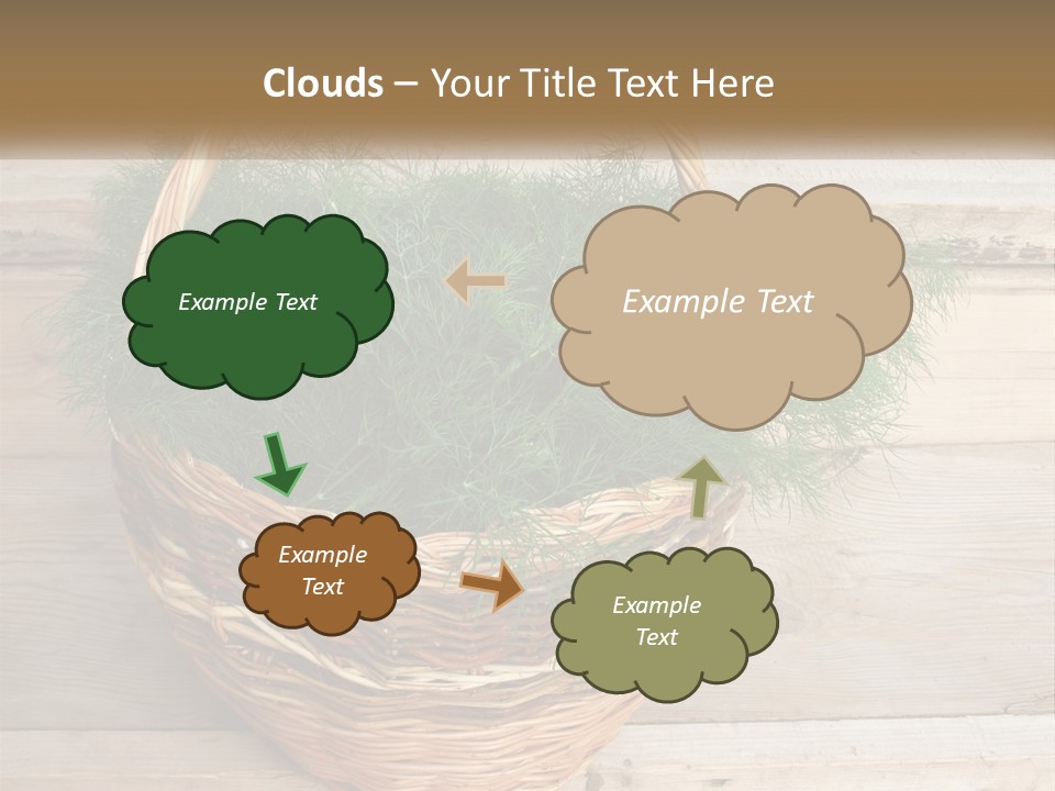 A Basket Filled With Green Grass On Top Of A Wooden Floor PowerPoint Template