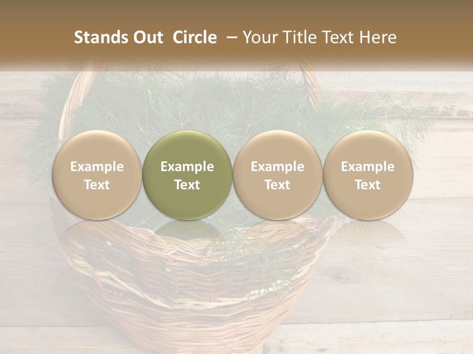 A Basket Filled With Green Grass On Top Of A Wooden Floor PowerPoint Template