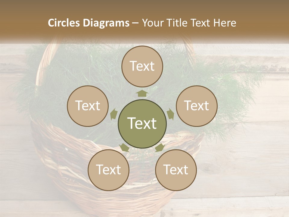 A Basket Filled With Green Grass On Top Of A Wooden Floor PowerPoint Template