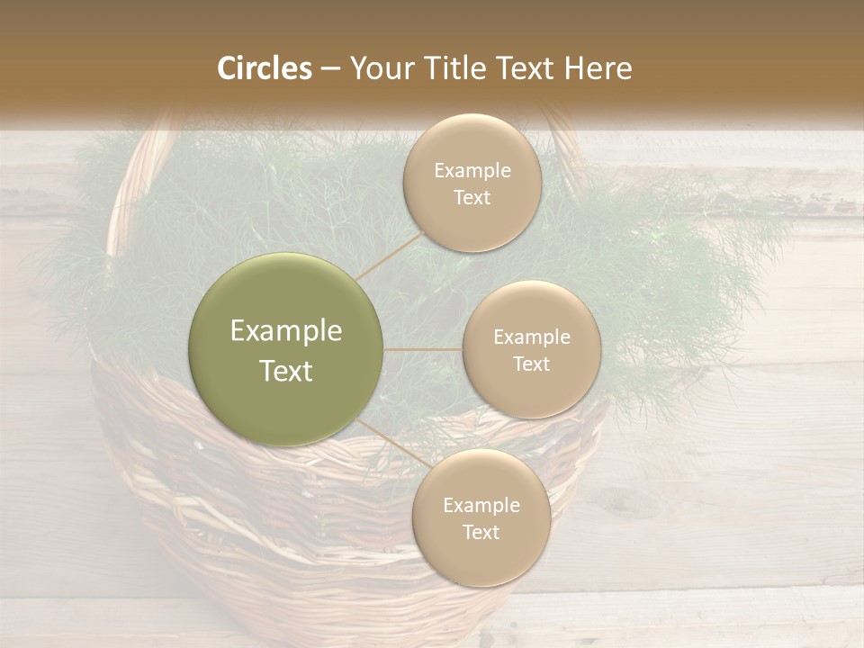 A Basket Filled With Green Grass On Top Of A Wooden Floor PowerPoint Template