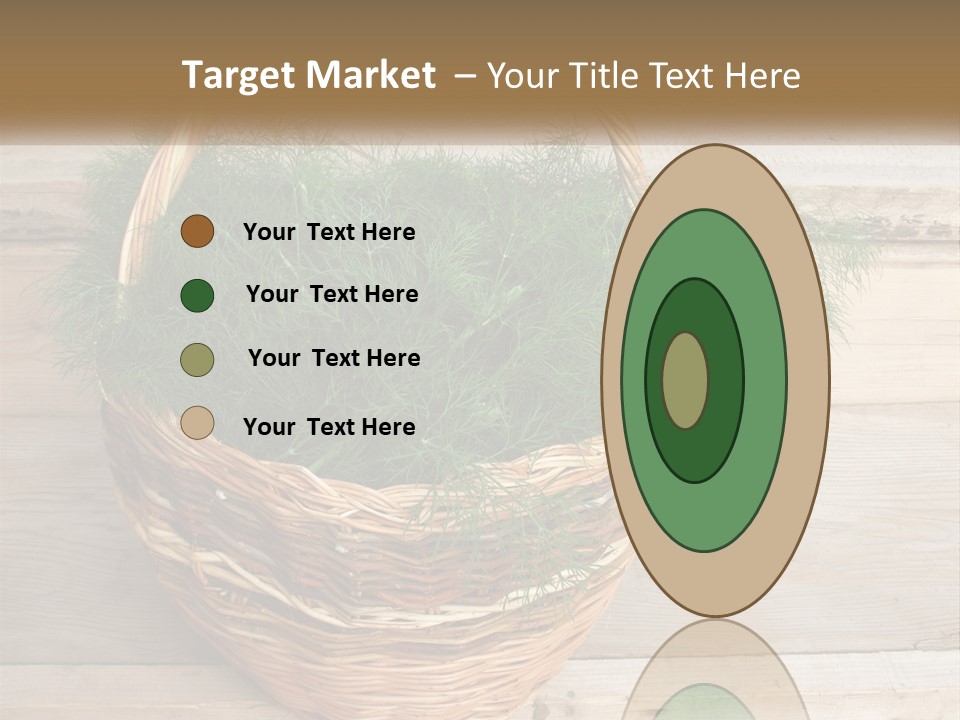 A Basket Filled With Green Grass On Top Of A Wooden Floor PowerPoint Template
