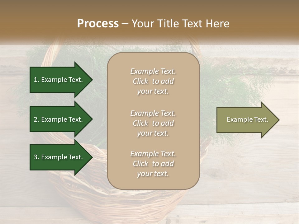 A Basket Filled With Green Grass On Top Of A Wooden Floor PowerPoint Template