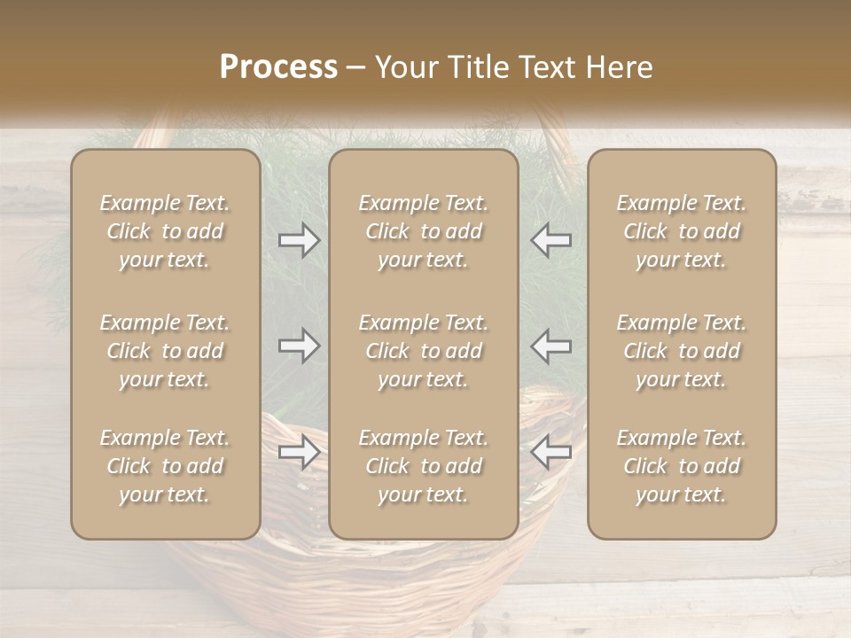 A Basket Filled With Green Grass On Top Of A Wooden Floor PowerPoint Template