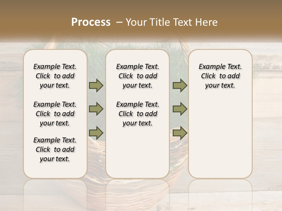 A Basket Filled With Green Grass On Top Of A Wooden Floor PowerPoint Template