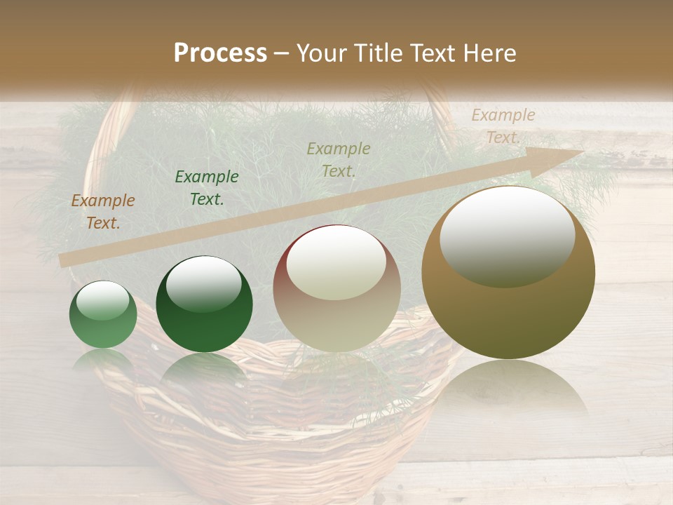 A Basket Filled With Green Grass On Top Of A Wooden Floor PowerPoint Template