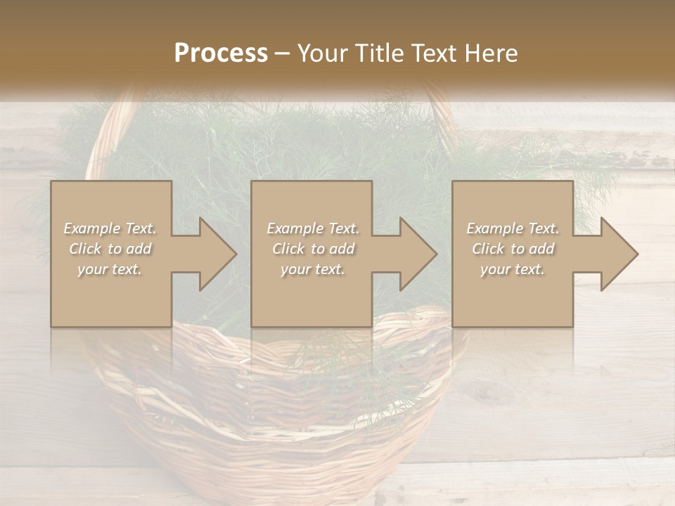 A Basket Filled With Green Grass On Top Of A Wooden Floor PowerPoint Template