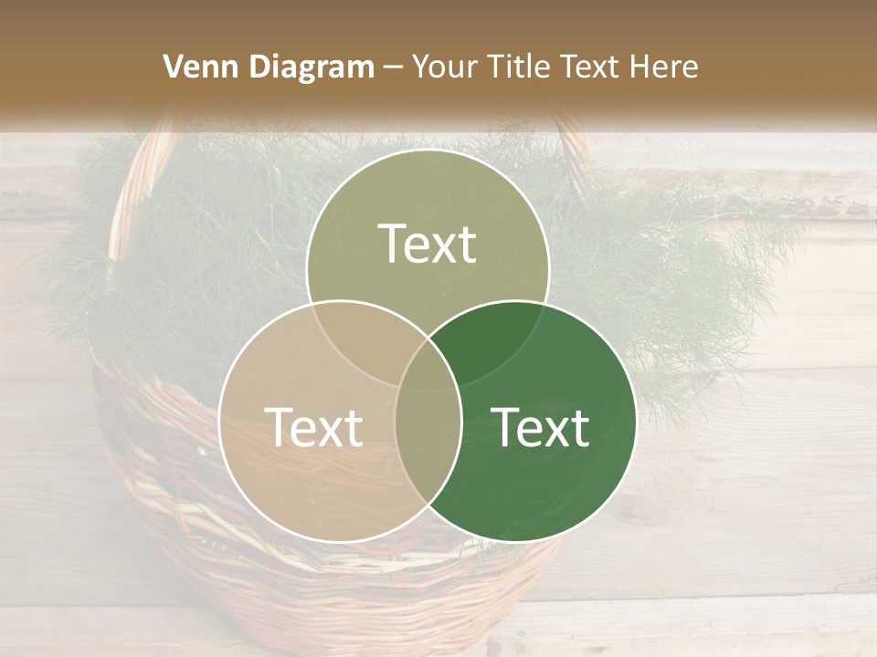 A Basket Filled With Green Grass On Top Of A Wooden Floor PowerPoint Template