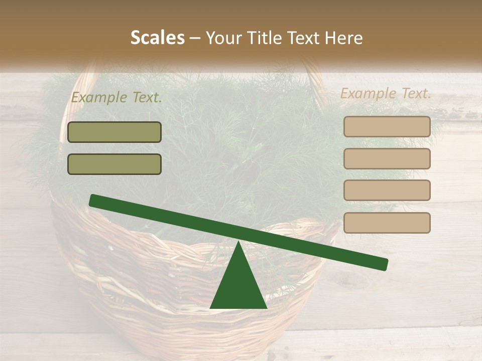 A Basket Filled With Green Grass On Top Of A Wooden Floor PowerPoint Template