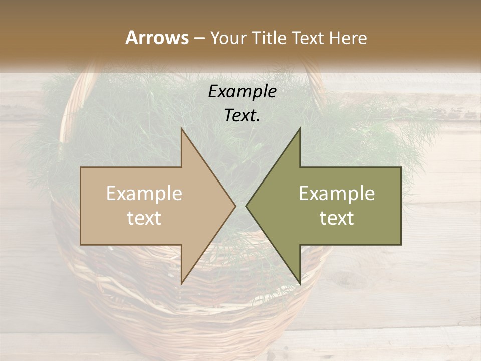 A Basket Filled With Green Grass On Top Of A Wooden Floor PowerPoint Template