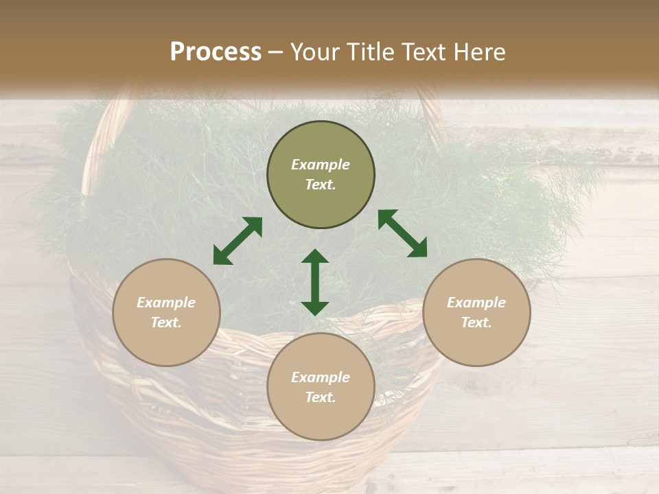 A Basket Filled With Green Grass On Top Of A Wooden Floor PowerPoint Template
