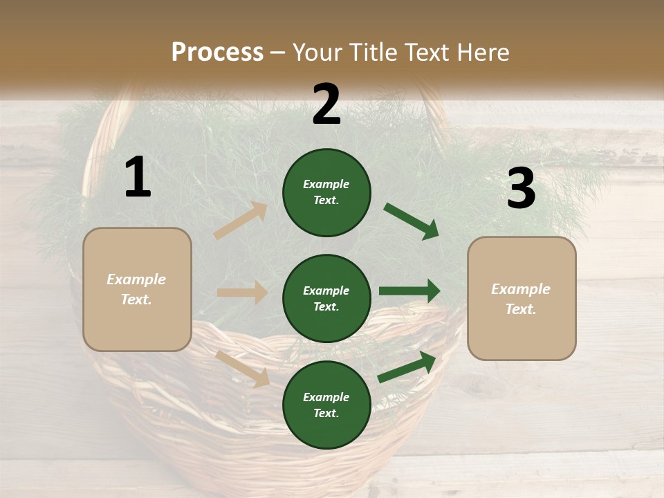 A Basket Filled With Green Grass On Top Of A Wooden Floor PowerPoint Template