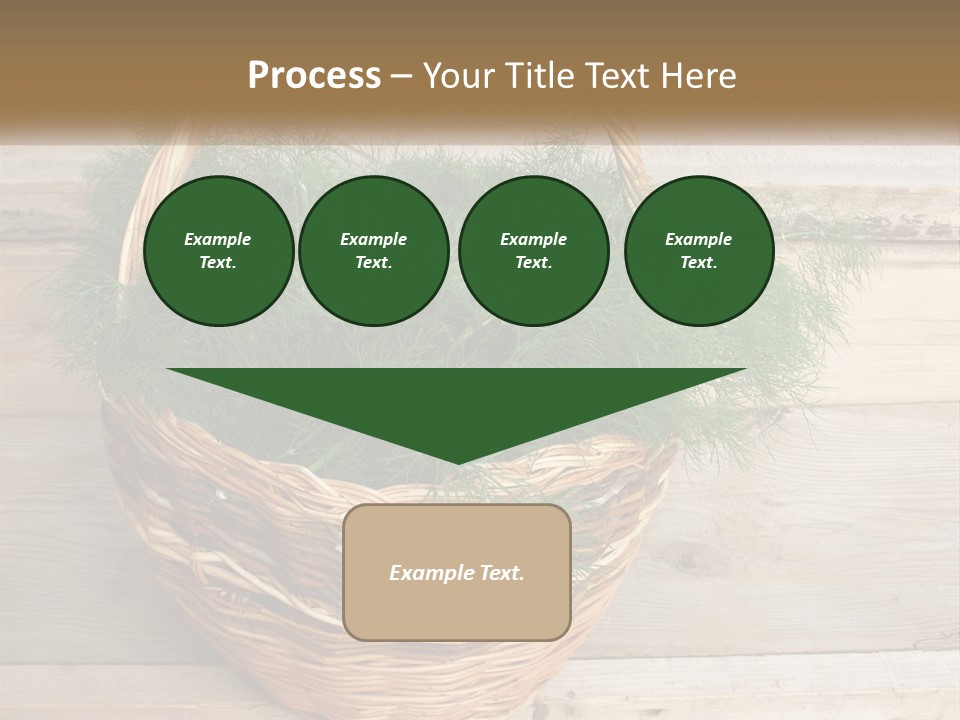 A Basket Filled With Green Grass On Top Of A Wooden Floor PowerPoint Template