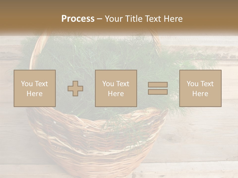 A Basket Filled With Green Grass On Top Of A Wooden Floor PowerPoint Template
