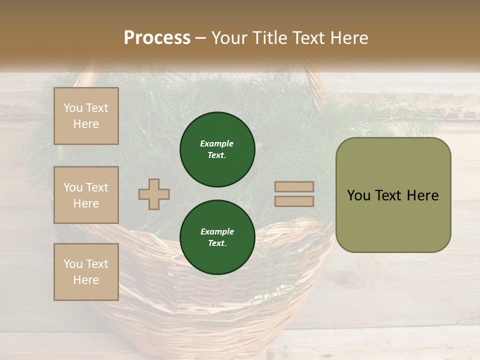 A Basket Filled With Green Grass On Top Of A Wooden Floor PowerPoint Template
