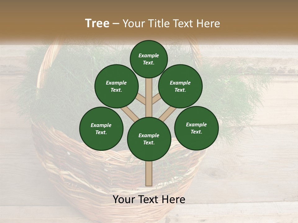 A Basket Filled With Green Grass On Top Of A Wooden Floor PowerPoint Template