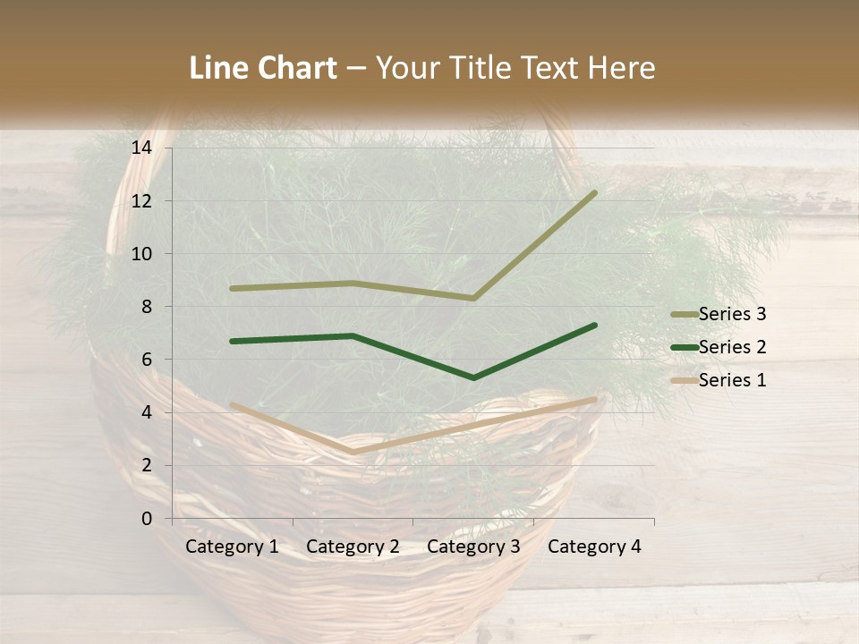 A Basket Filled With Green Grass On Top Of A Wooden Floor PowerPoint Template